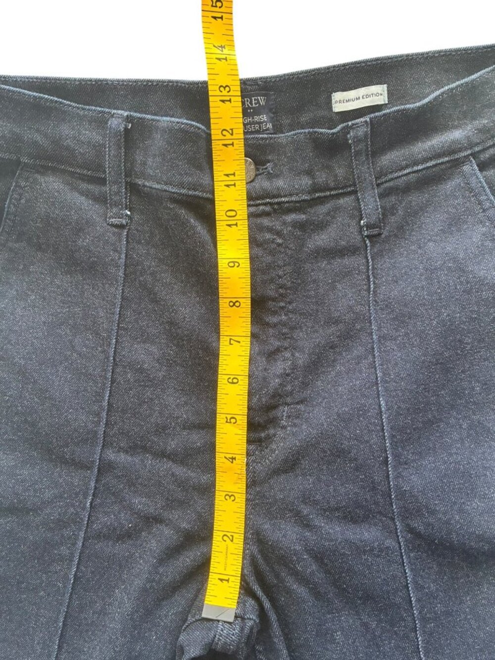 J.Crew High-Rise Trouser Jeans Premium Edition 30T Pintuck Dark Blue Work VGUC - Picture 10 of 15